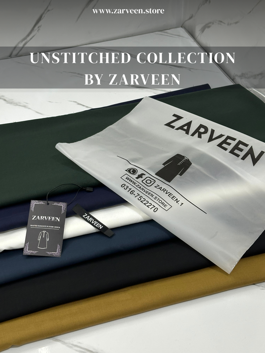 Zarveen Pearl White Wash & Wear Suit – 80x80 Fabric (Unstitched Only) - Zarveen