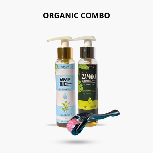 Organic Hair Oil Bundle with derma roller