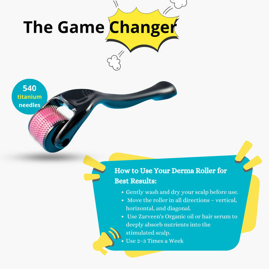 Derma Roller – 0.5mm Titanium Microneedle for Hair Regrowth & Scalp Health