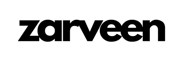 Black 'zarveen' logo on a white background