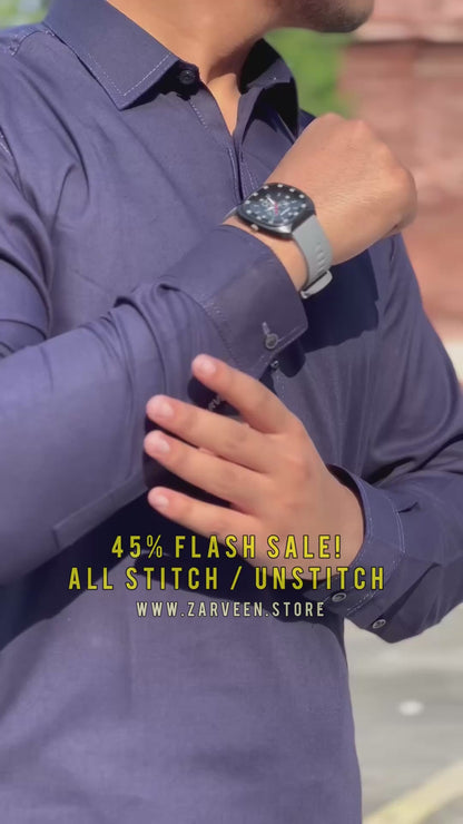 Zarveen Navy Blue Stitched Suit